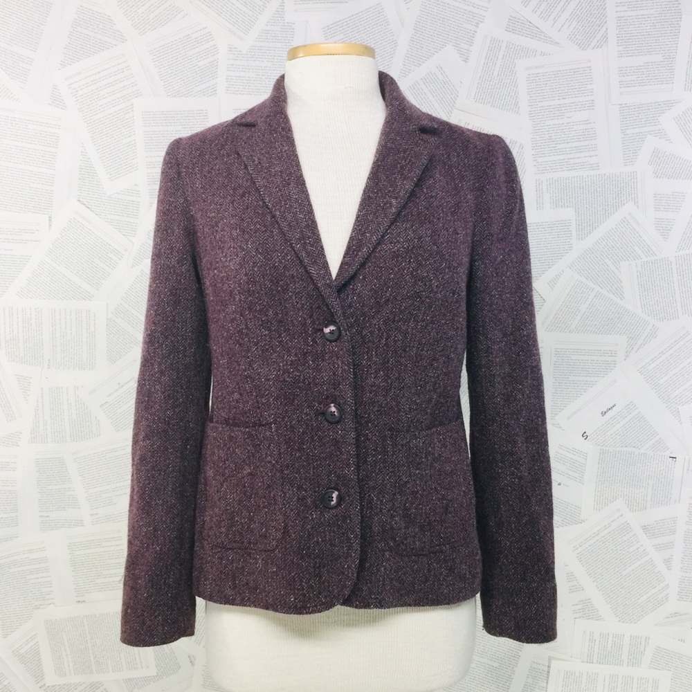 LL Bean Purple Wool/Silk Blazer Size XS